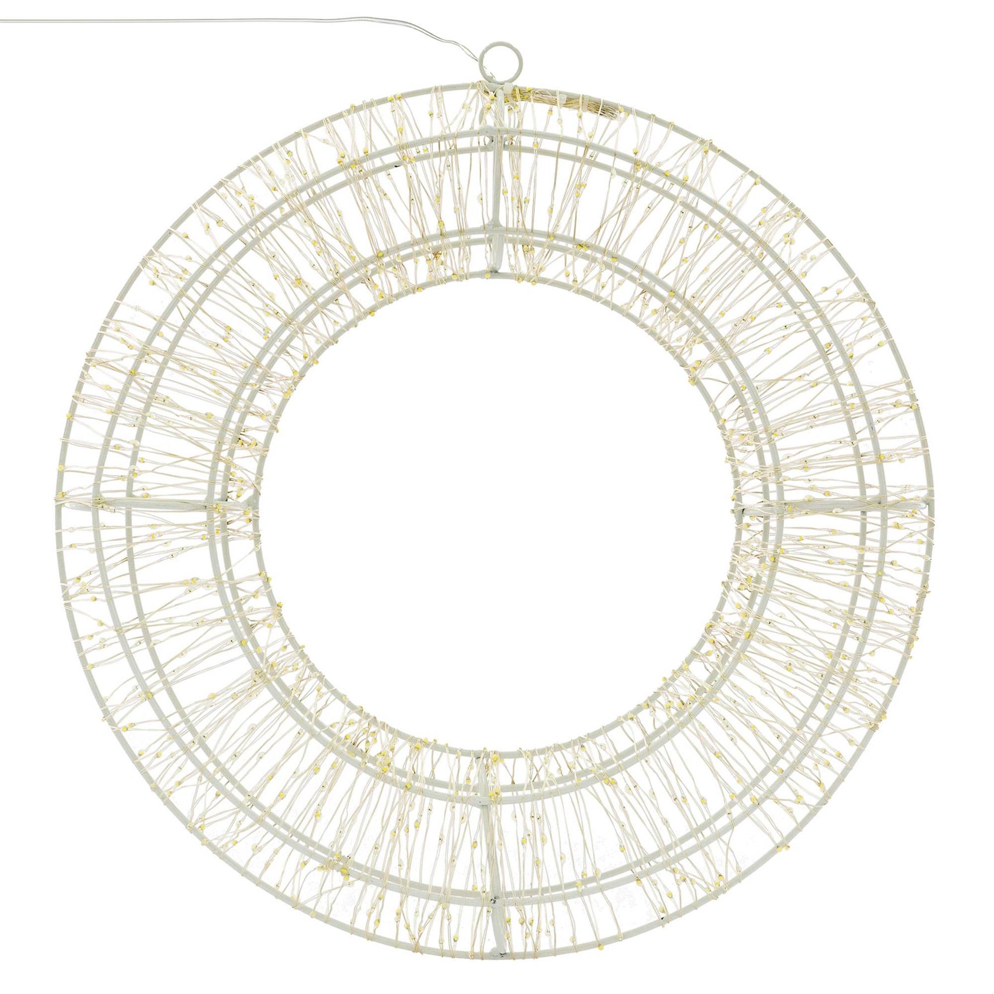 Ecd-Germany - Couronne LED de Noël blanc chaud décoration lumineuse ronde avec 960 LEDs 38 cm - Imagen 1
