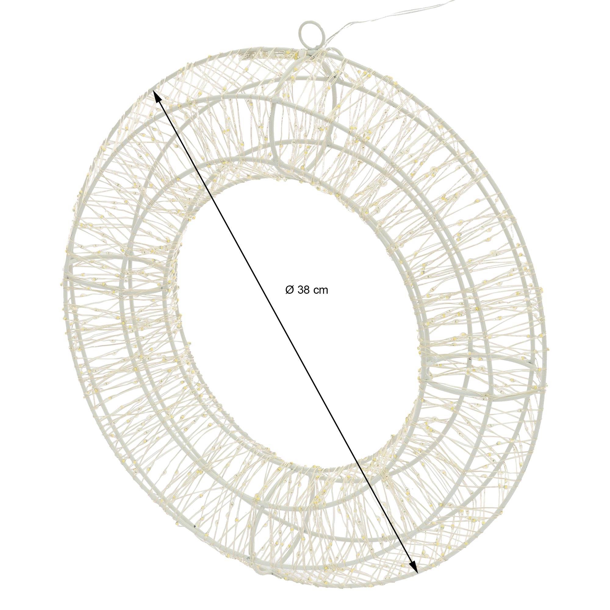 Ecd-Germany - Couronne LED de Noël blanc chaud décoration lumineuse ronde avec 960 LEDs 38 cm - Imagen 8