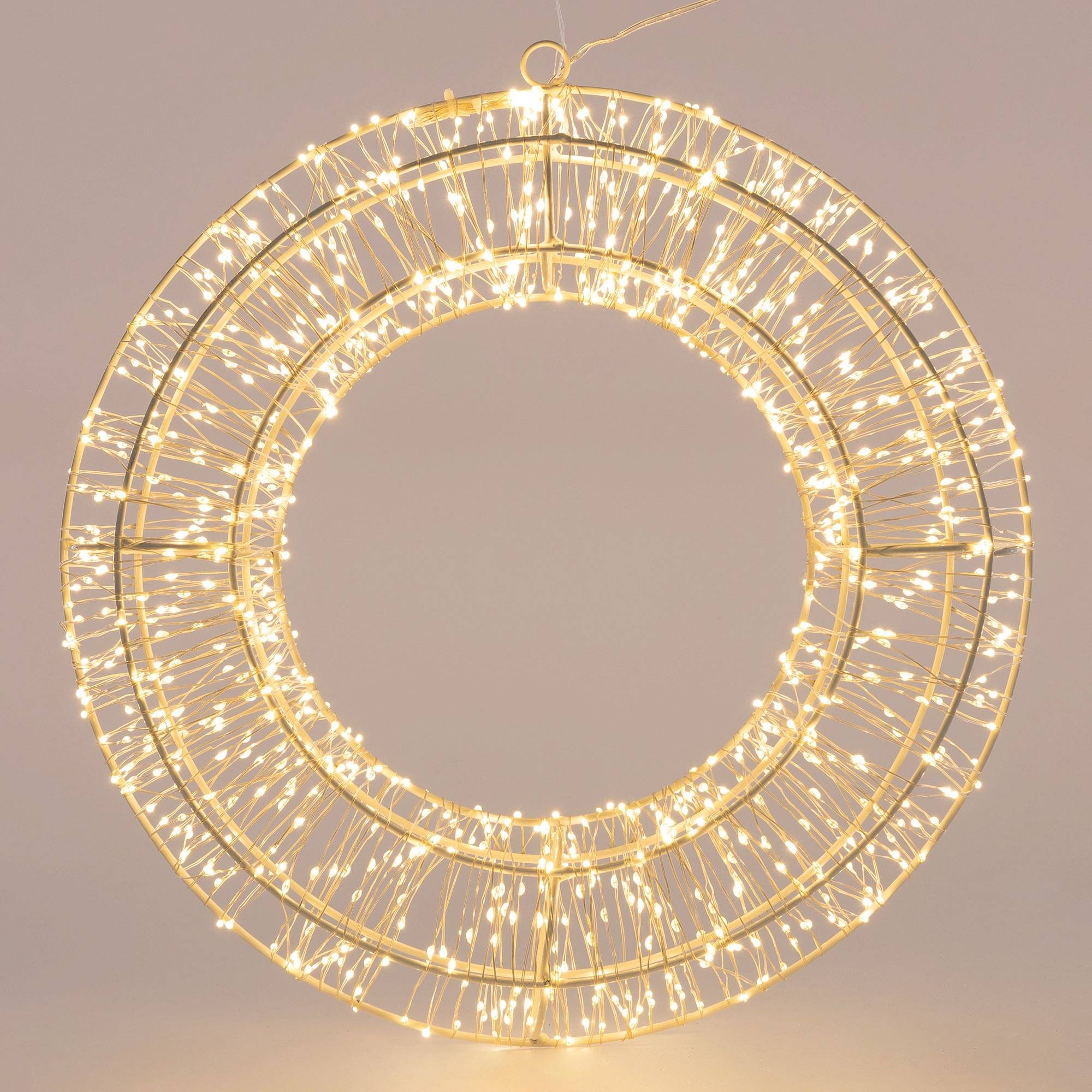 Ecd-Germany - Couronne LED de Noël blanc chaud décoration lumineuse ronde avec 960 LEDs 38 cm - Imagen 7