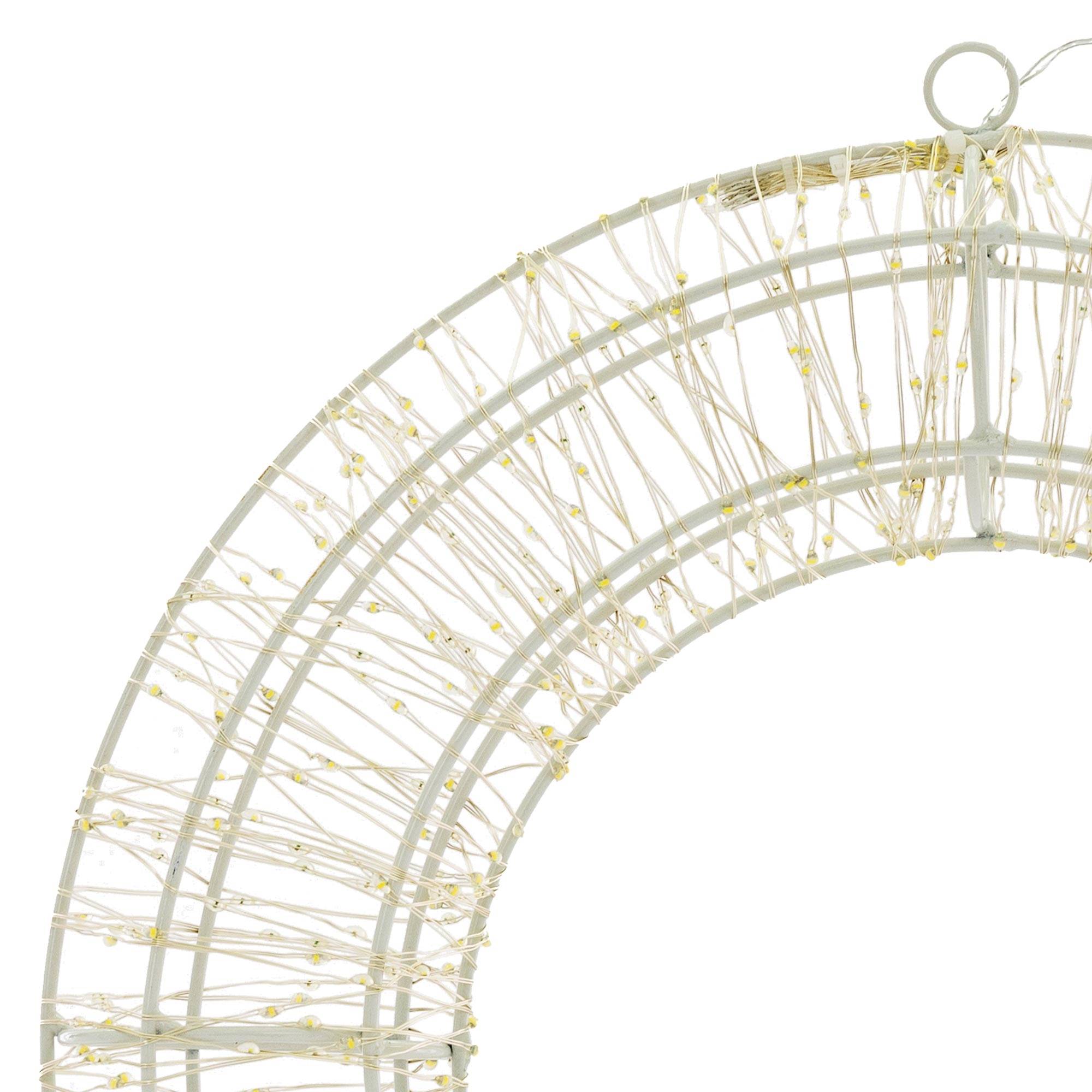 Ecd-Germany - Couronne LED de Noël blanc chaud décoration lumineuse ronde avec 960 LEDs 38 cm - Imagen 4
