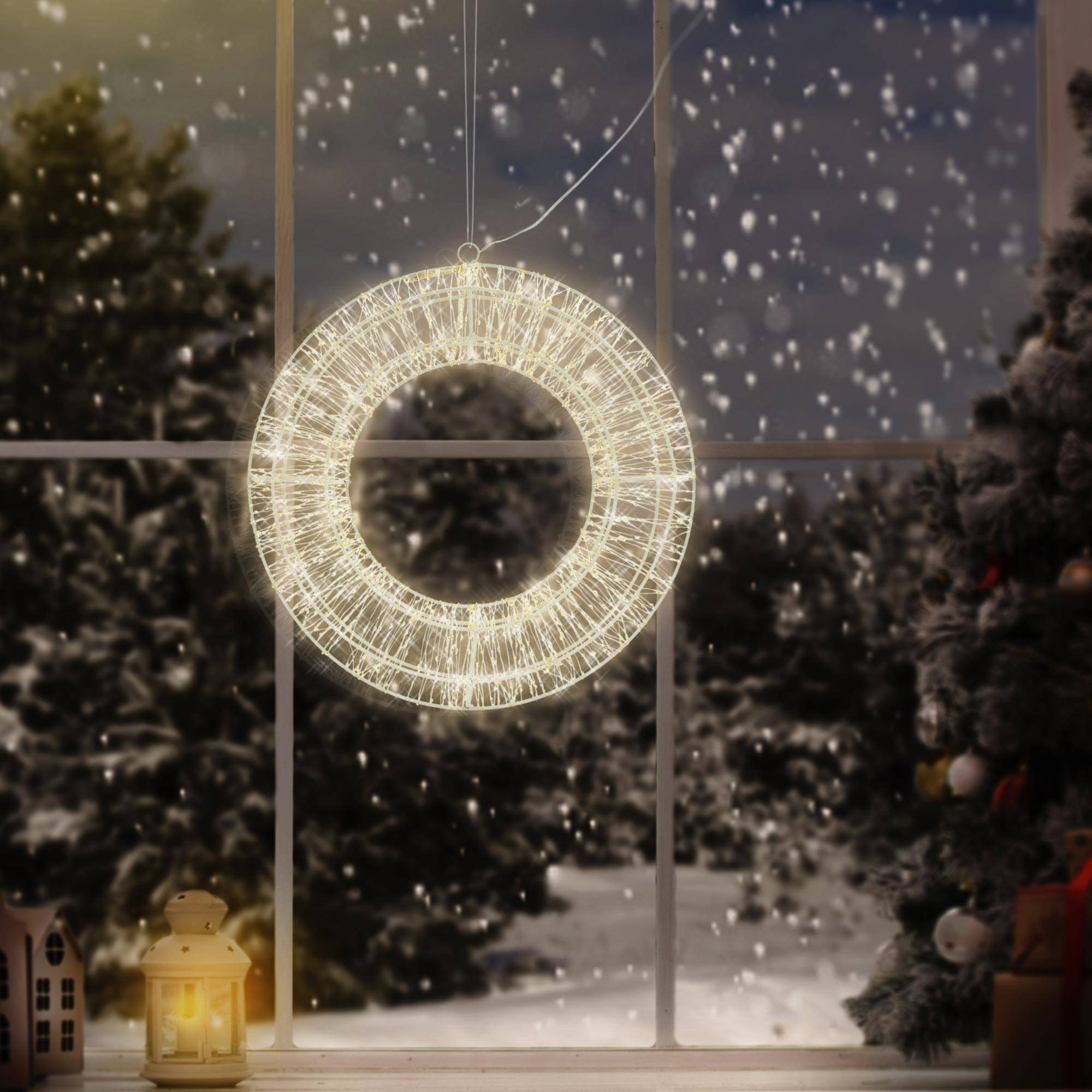Ecd-Germany - Couronne LED de Noël blanc chaud décoration lumineuse ronde avec 960 LEDs 38 cm - Image 9