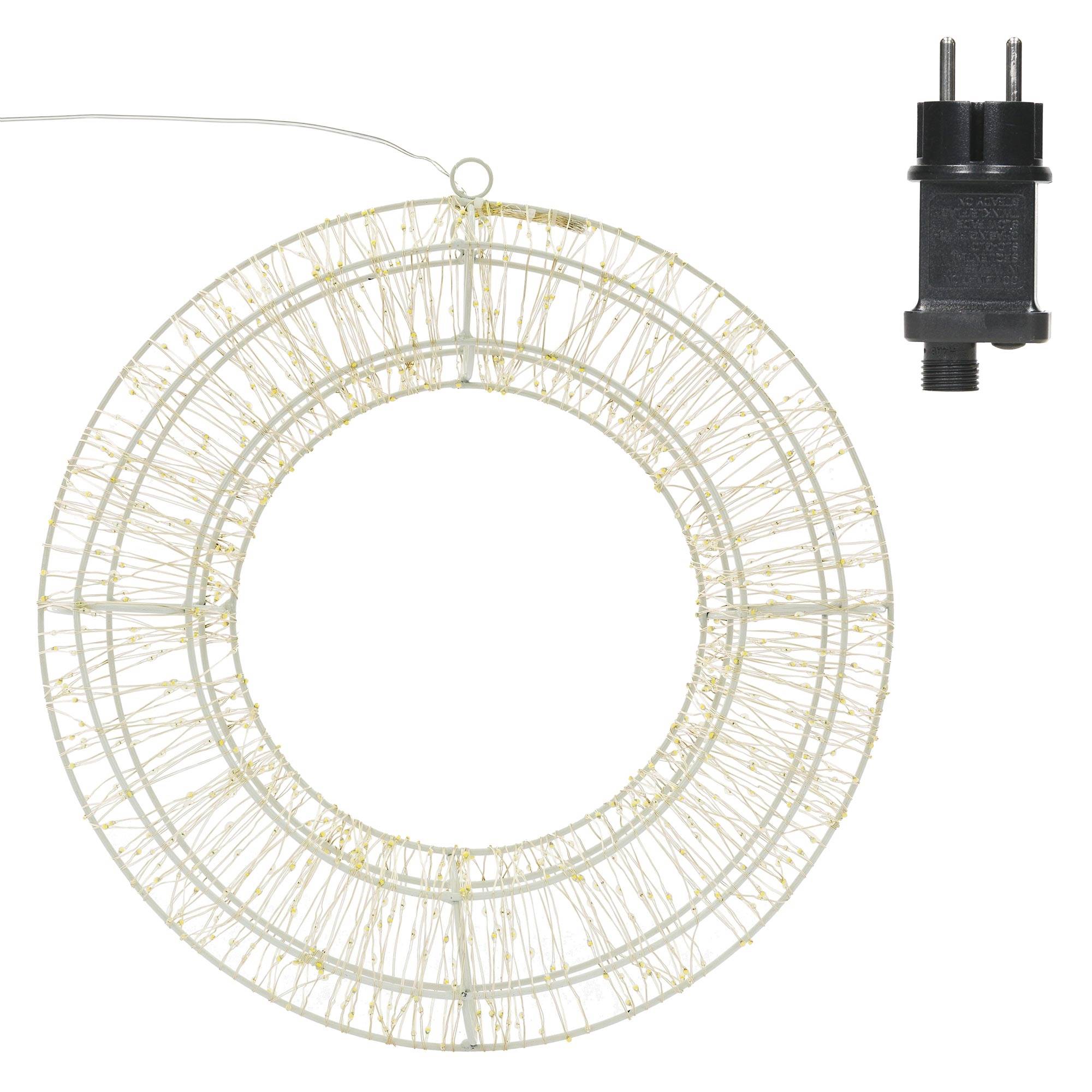 Ecd-Germany - Couronne LED de Noël blanc chaud décoration lumineuse ronde avec 960 LEDs 38 cm - Imagen 3