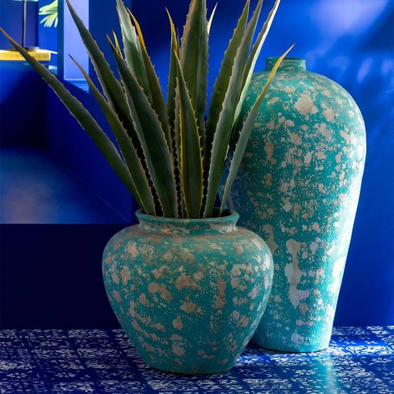 Vase Pot Antique en Ciment "Mack" 100cm Bleu Azur - Image 3
