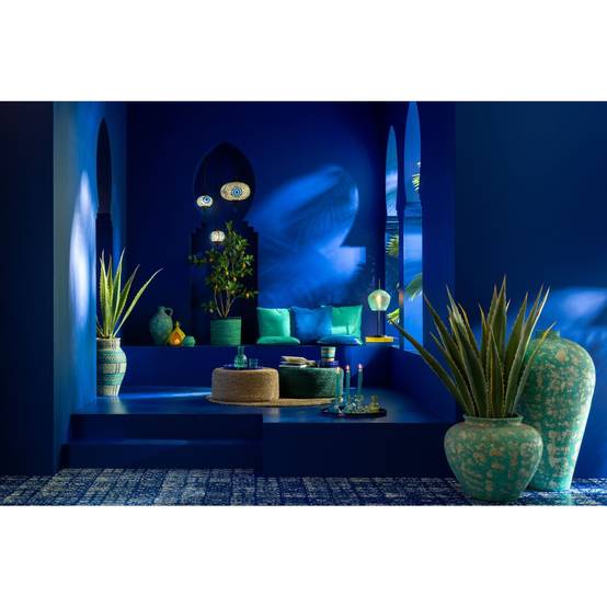 Vase Pot Antique en Ciment "Mack" 100cm Bleu Azur - Image 5