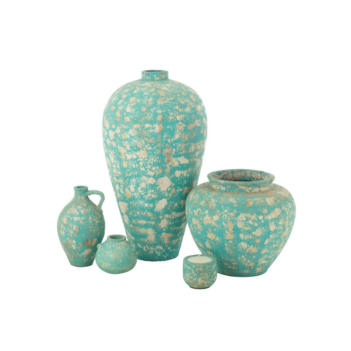 Vase Pot Antique en Ciment "Mack" 100cm Bleu Azur - Image 2