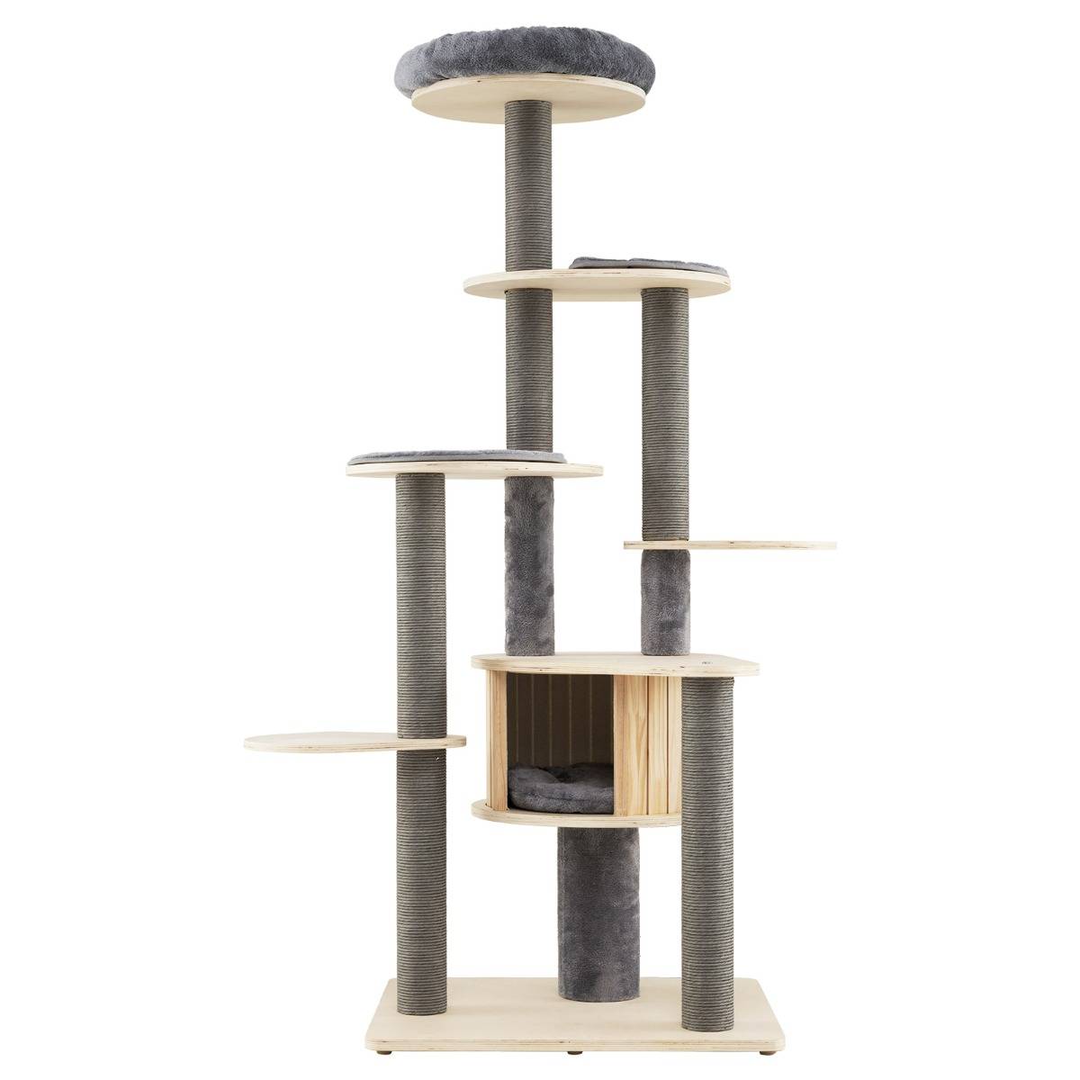 Maison Chic - Arbre à Chat Haut de 172cm Tour à Chat Multi-Niveaux avec Perchoir Supérieur Rembourré Condo Privé - Image 1