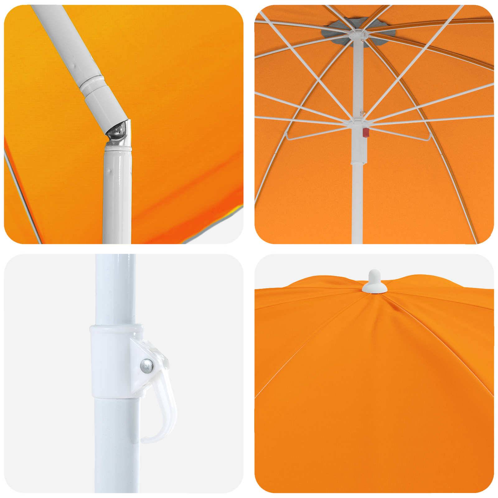 Parasol de jardin polyester et acier orange 207 x 207 x 220 cm - PANGIVO - Image 4