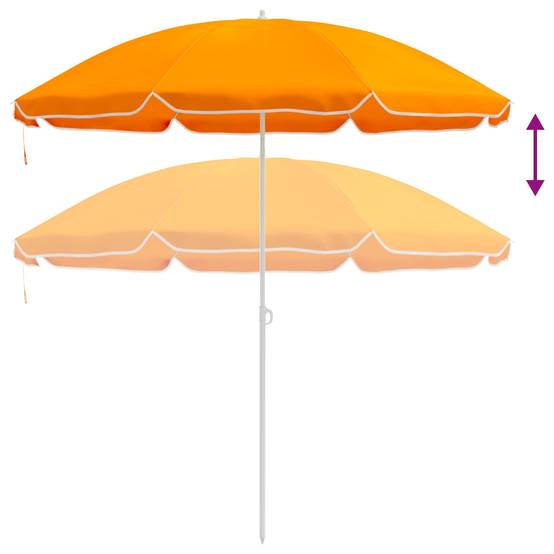 Parasol de jardin polyester et acier orange 207 x 207 x 220 cm - PANGIVO - Image 5