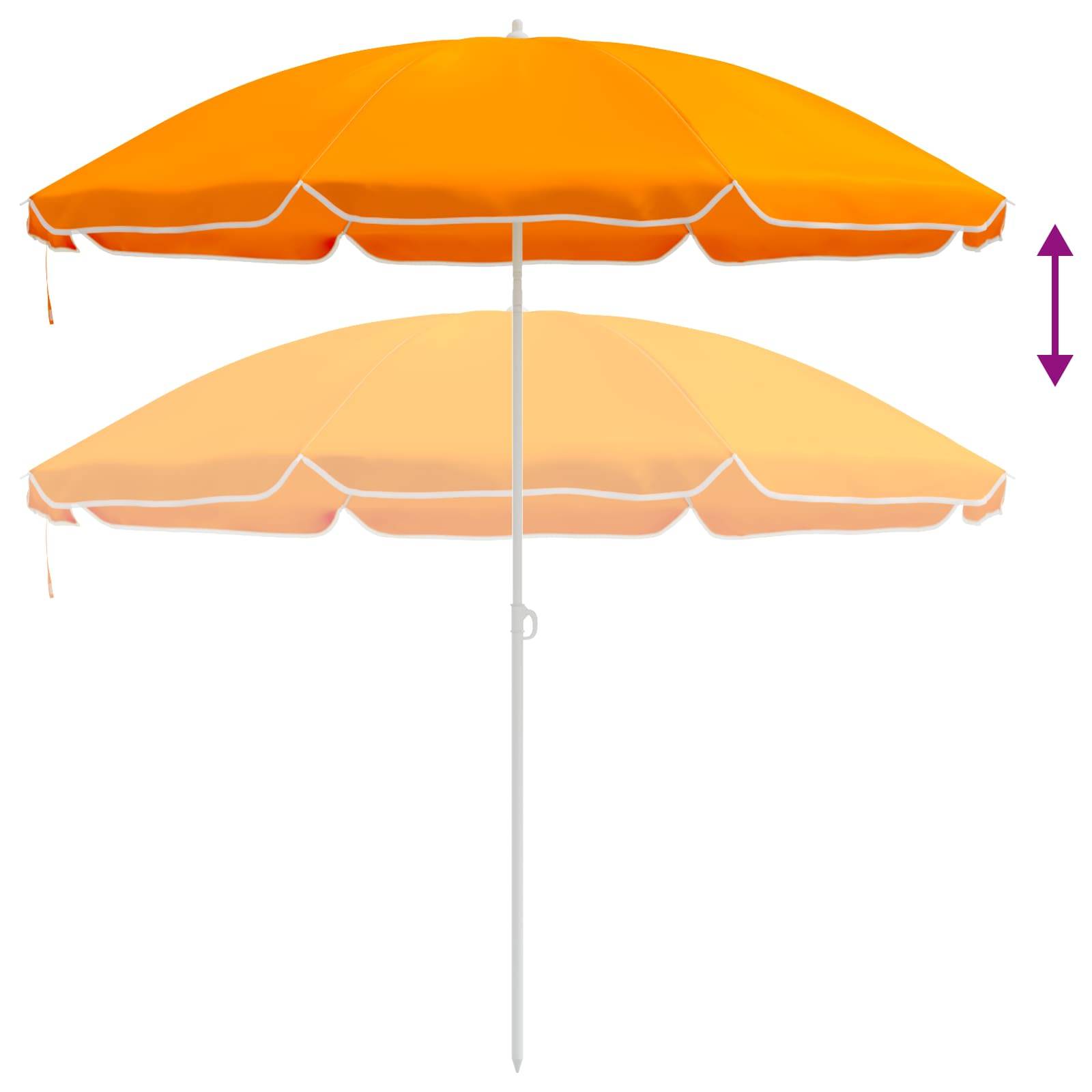 Parasol de jardin polyester et acier orange 207 x 207 x 220 cm - PANGIVO - Image 5