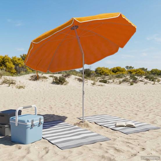 Parasol de jardin polyester et acier orange 207 x 207 x 220 cm - PANGIVO - Image 3