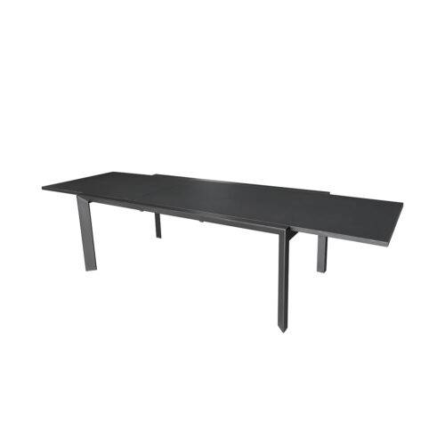 Table de jardin 8/12p en aluminium et plateau en verre poli Noir MODULO - Image 2