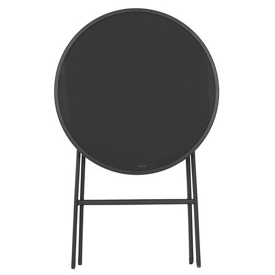 ALTOBUY - Table Pliante de Jardin Ronde Grise en Métal et Verre Trempé - SOHAN - Image 3