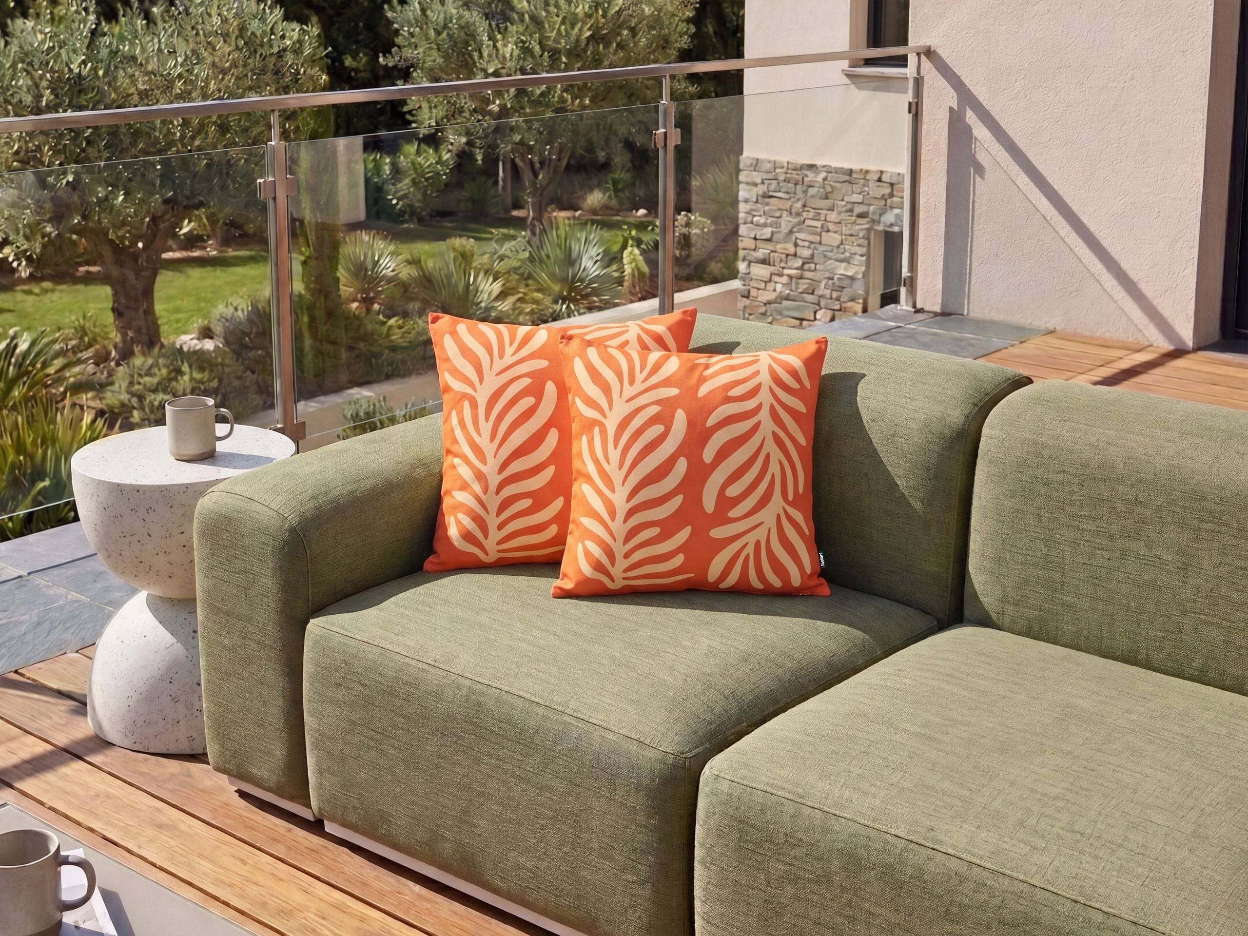 Beliani - Coussin d'extérieur Polyester Orange ALISMA - 45x45x10- Beliani - Image 1