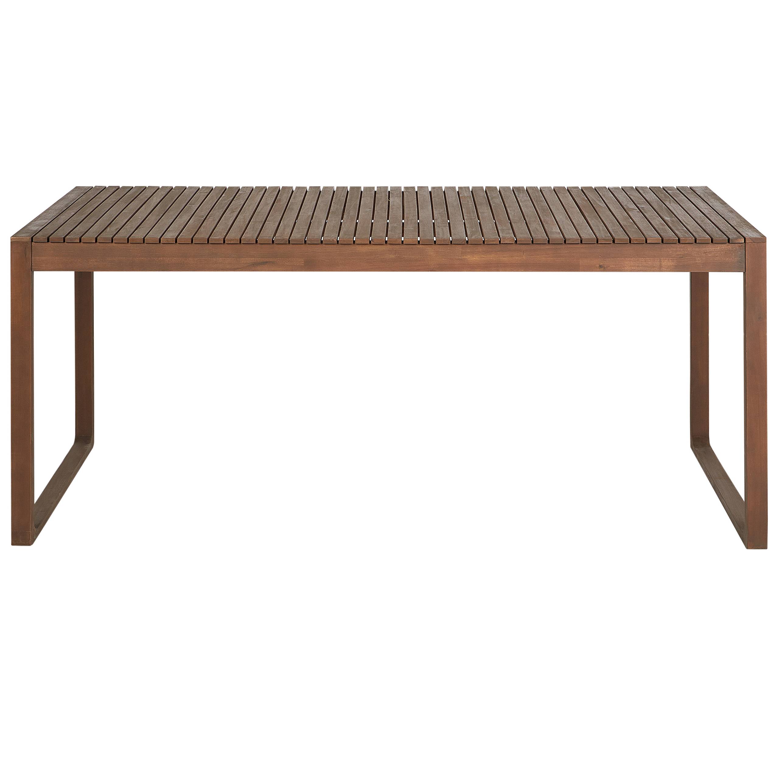 Beliani - Ensemble de Salle à Manger Extérieur Table en Bois d'Acacia Foncé 8 Chaises et Coussins Bleu Jardin Rustique - Imagen 6