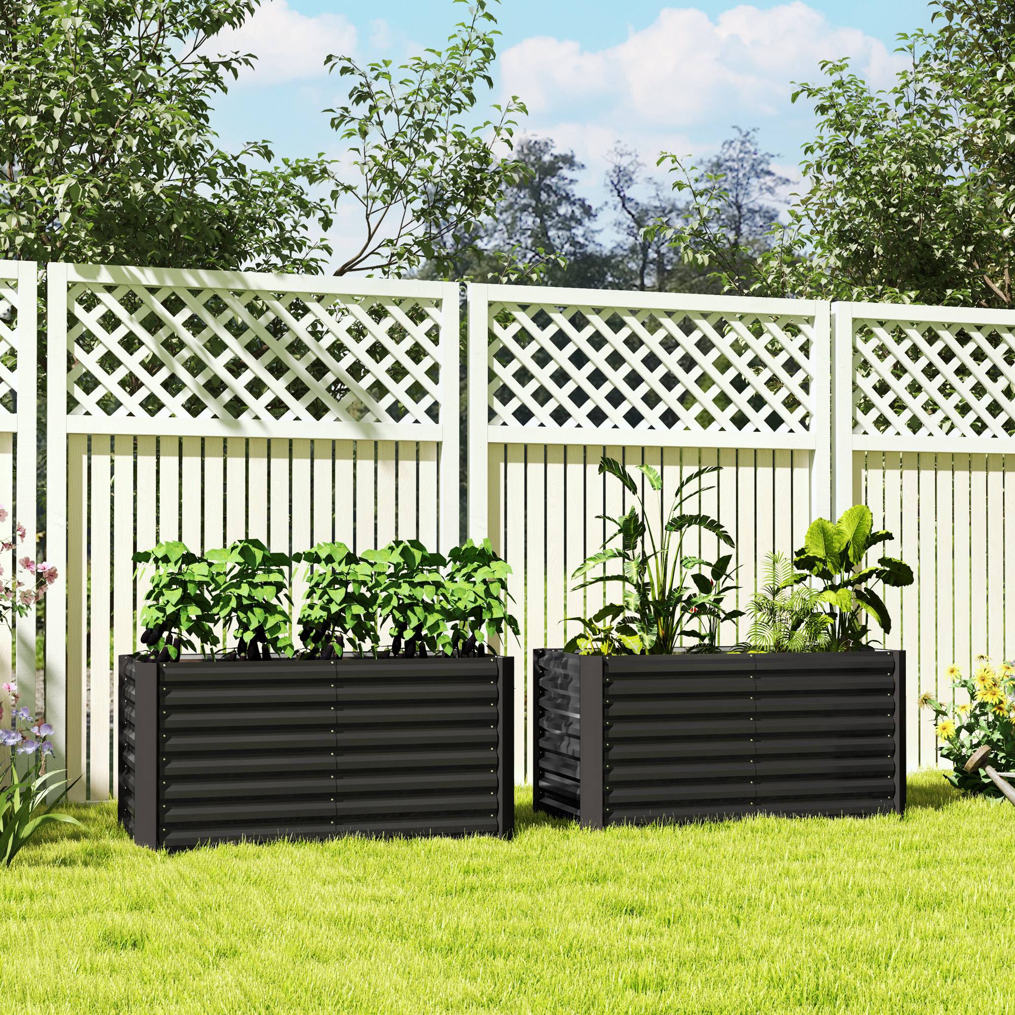 PANGIVO - Carré potager acier galvanisé gris foncé 120 x 60 x 60 cm - PANGIVO - Image 3