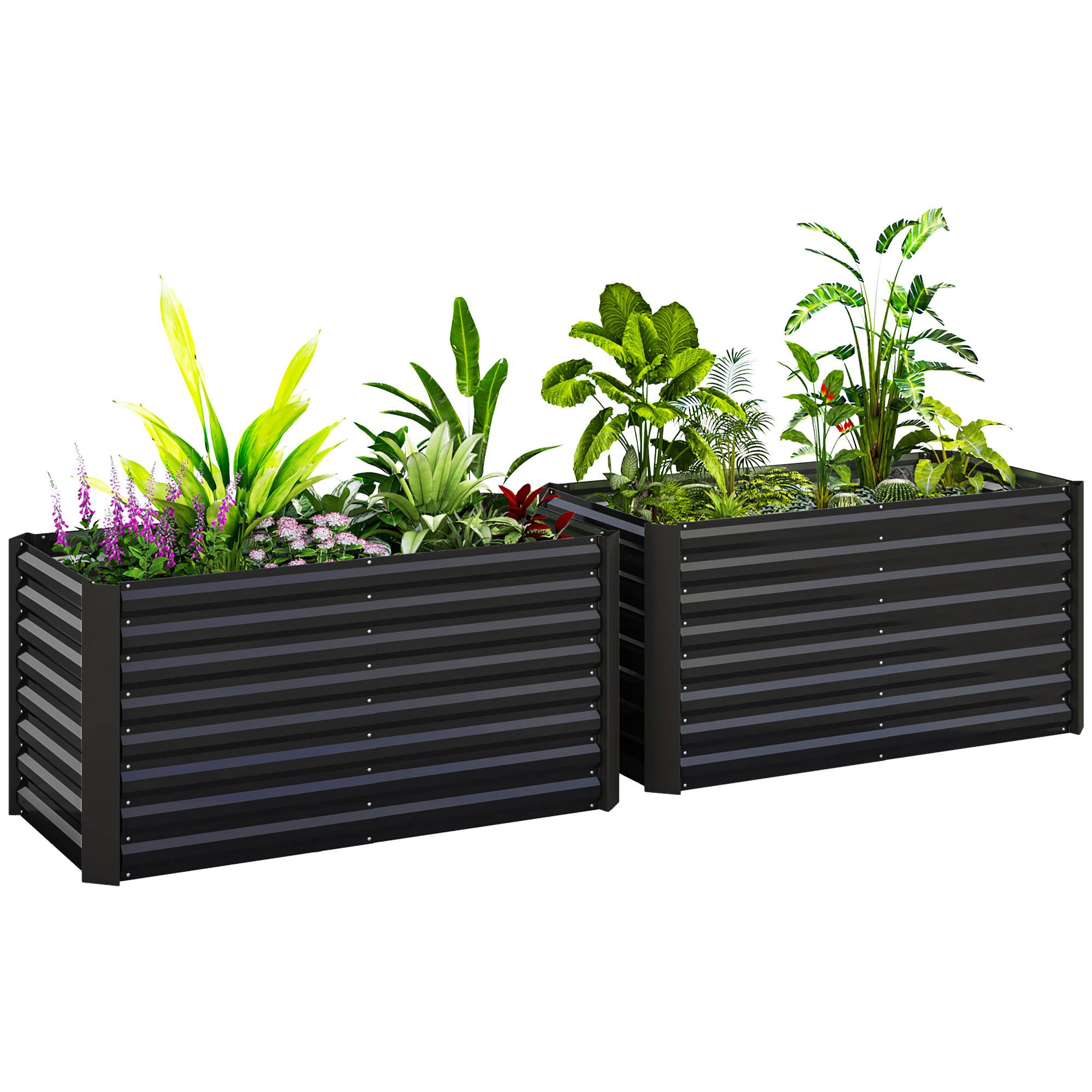 PANGIVO - Carré potager acier galvanisé gris foncé 120 x 60 x 60 cm - PANGIVO - Image 1