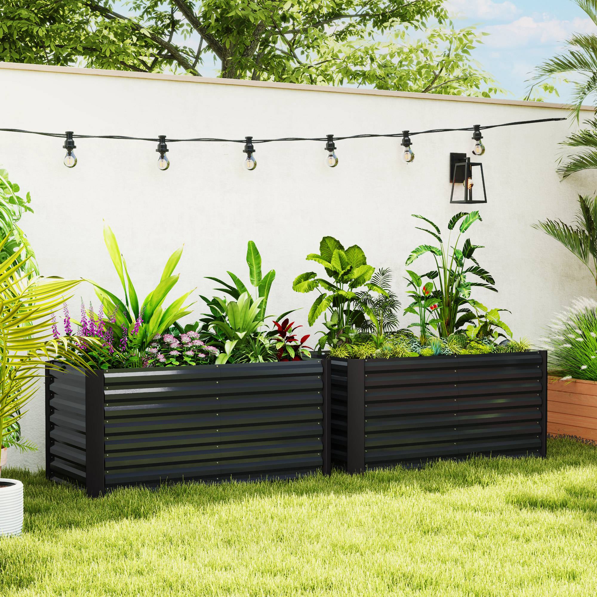 PANGIVO - Carré potager acier galvanisé gris foncé 120 x 60 x 60 cm - PANGIVO - Image 4