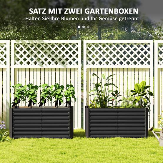 PANGIVO - Carré potager acier galvanisé gris foncé 120 x 60 x 60 cm - PANGIVO - Image 6