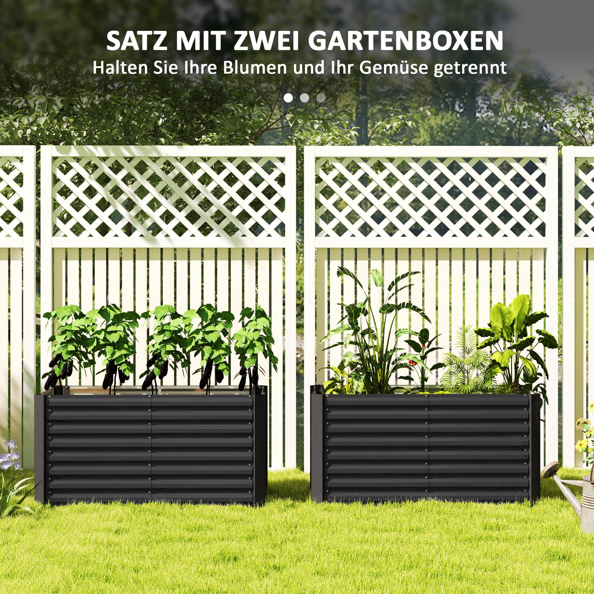 PANGIVO - Carré potager acier galvanisé gris foncé 120 x 60 x 60 cm - PANGIVO - Image 6