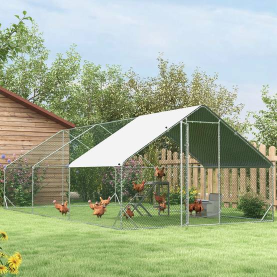 ComfortXL - Enclos poulailler acier galvanisé 3 x 2 x 2 m pour 4 à 6 poules avec toit d’ombrage - ComfortXL Outdoor Living - Image 10