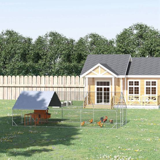 ComfortXL - Enclos poulailler acier galvanisé 3 x 2 x 2 m pour 4 à 6 poules avec toit d’ombrage - ComfortXL Outdoor Living - Image 4