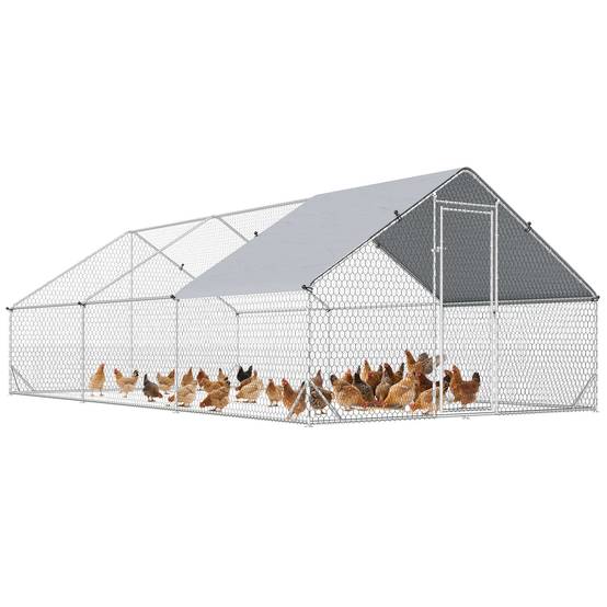 ComfortXL - Enclos poulailler acier galvanisé 3 x 2 x 2 m pour 4 à 6 poules avec toit d’ombrage - ComfortXL Outdoor Living - Image 1