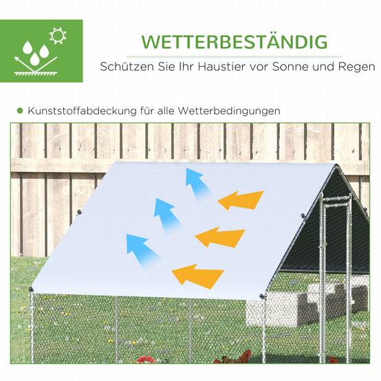ComfortXL - Enclos poulailler acier galvanisé 3 x 2 x 2 m pour 4 à 6 poules avec toit d’ombrage - ComfortXL Outdoor Living - Image 6