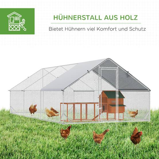 ComfortXL - Enclos poulailler acier galvanisé 3 x 2 x 2 m pour 4 à 6 poules avec toit d’ombrage - ComfortXL Outdoor Living - Image 7