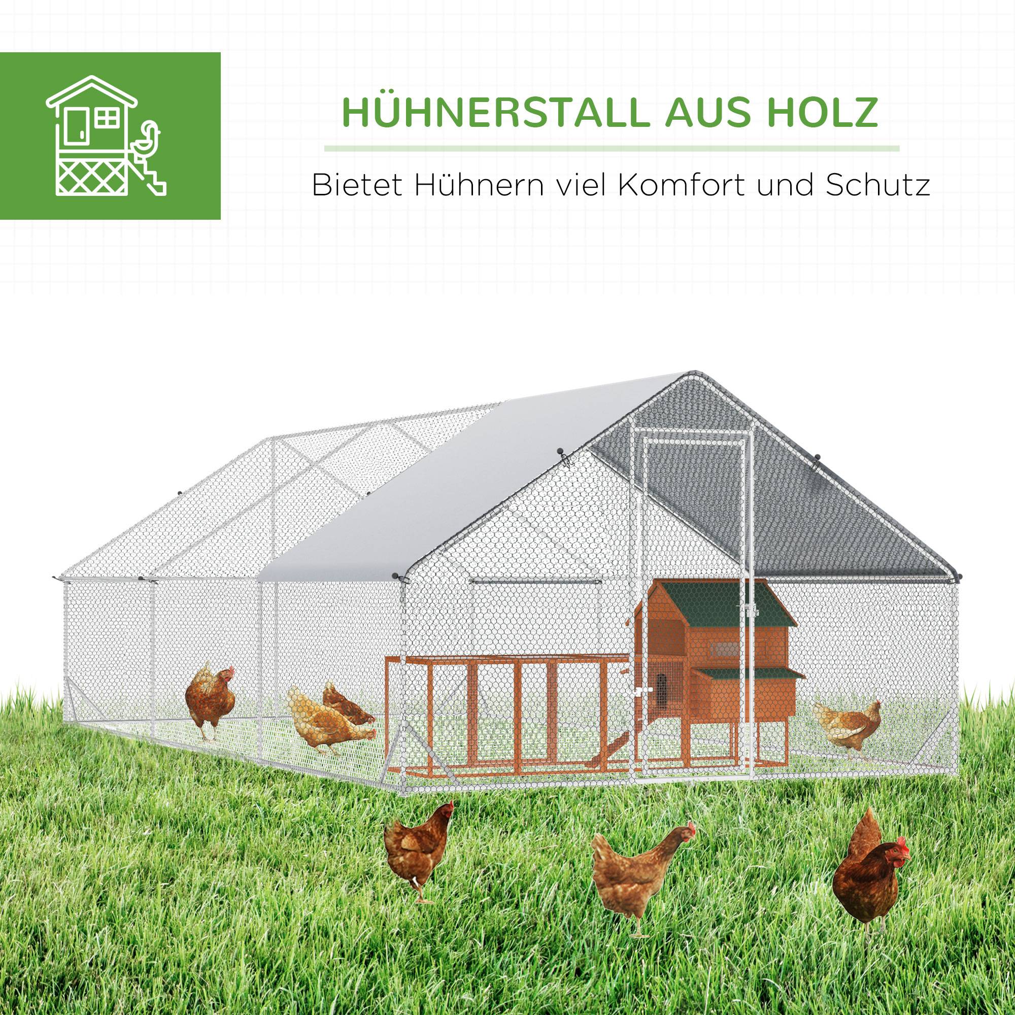 ComfortXL - Enclos poulailler acier galvanisé 3 x 2 x 2 m pour 4 à 6 poules avec toit d’ombrage - ComfortXL Outdoor Living - Image 7