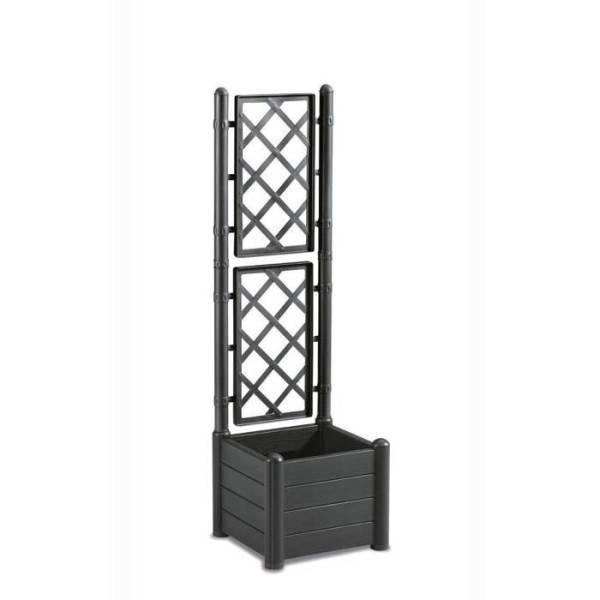 Bac A Fleur Carré Italia Avec Treillis - 30l - Plastique - Anthracite - Imagen 2