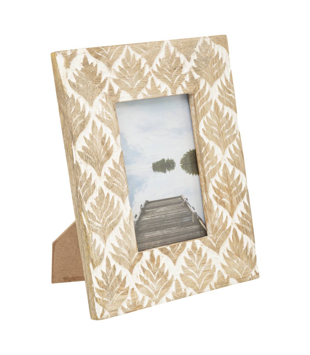 Cadre photo à poser en Verre et Bois orné de motifs pour Photo 10 x 15 cm - Image 1