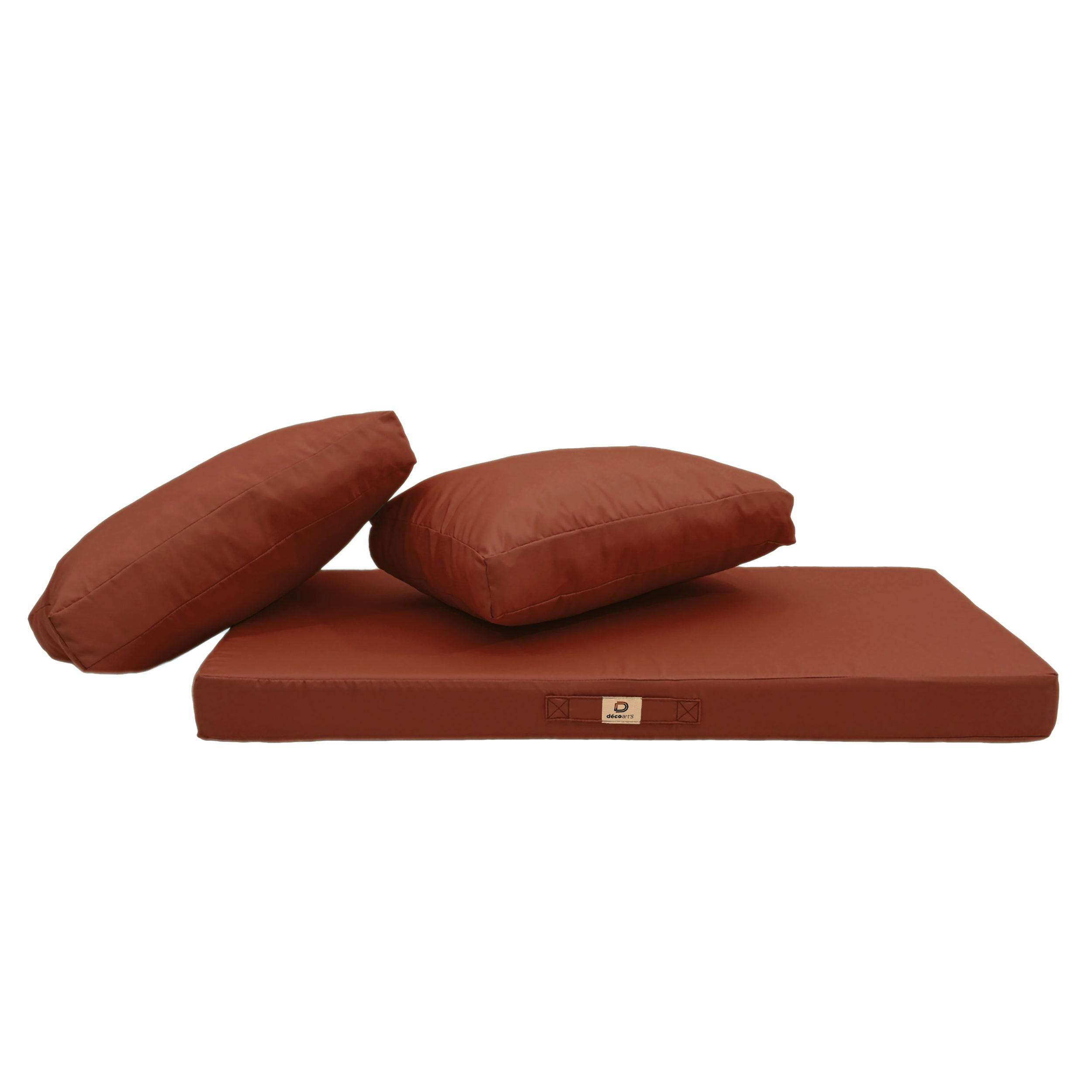 Coussins pour salon de jardin déhoussable 100x50cm Terracotta - Déco arts - Image 4