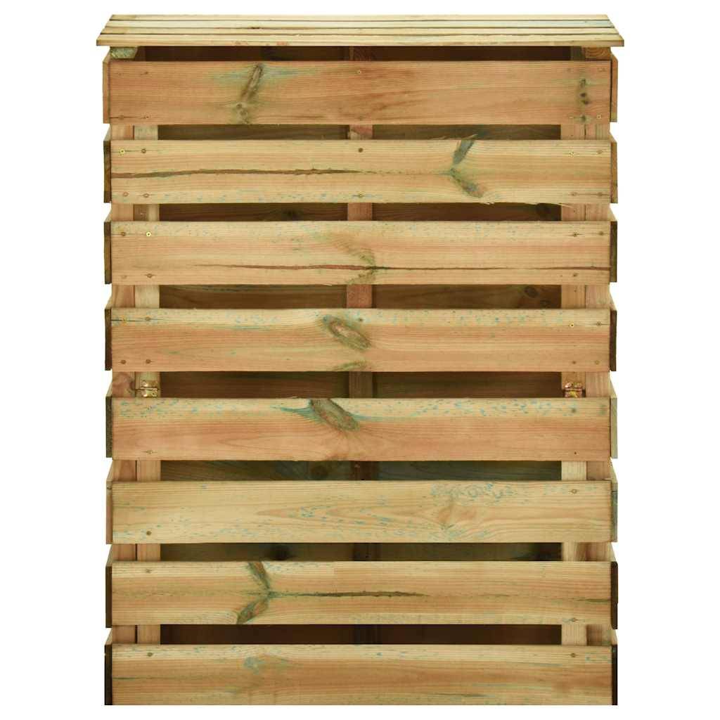 Lot de 2 Composteurs Jardin Bois Pin Imprégné à Lattes 80x50x100 cm Compostage Naturel Brun - ComfortXL Outdoor Living - Image 4