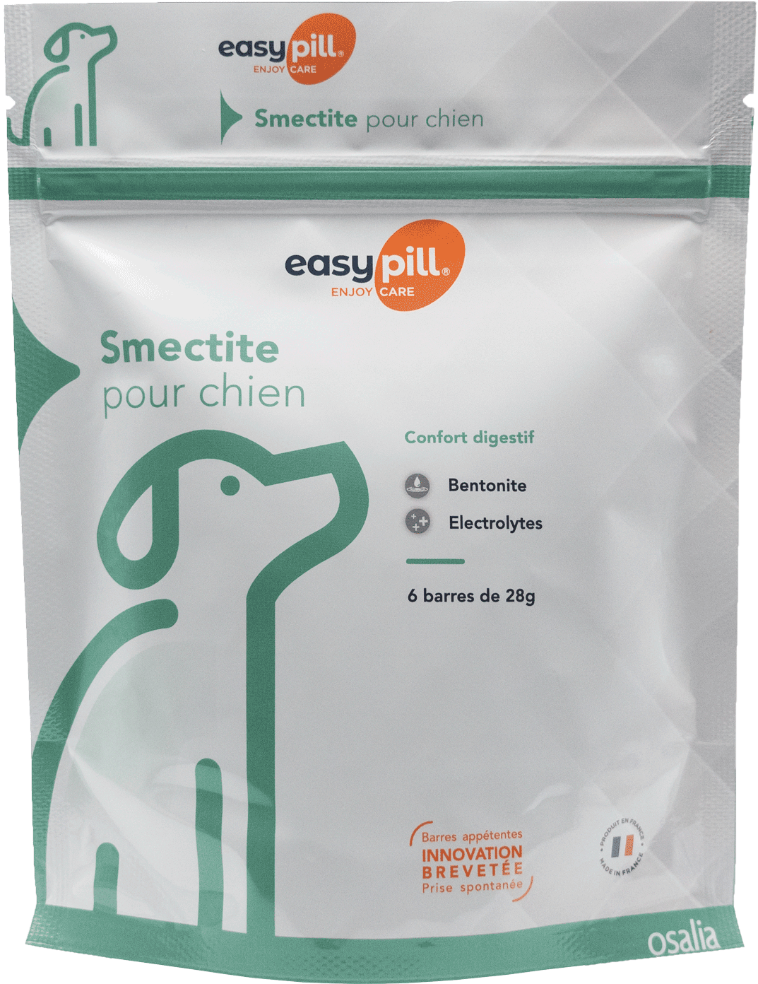 EASYPILL SMECTITE CHIEN Doypack de 168g • 6 barres de 28g - OSALIA - Imagen 1
