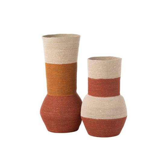 Vase Déco en Jonc "Rayures" 68cm Multicolore - Image 2