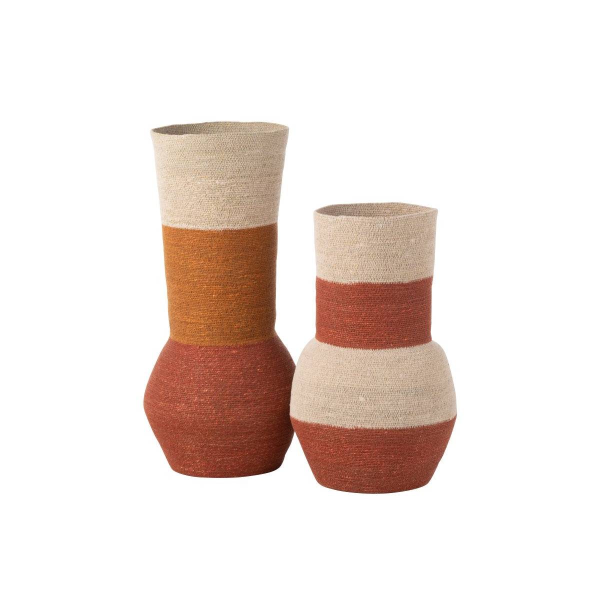 Vase Déco en Jonc "Rayures" 68cm Multicolore - Image 2