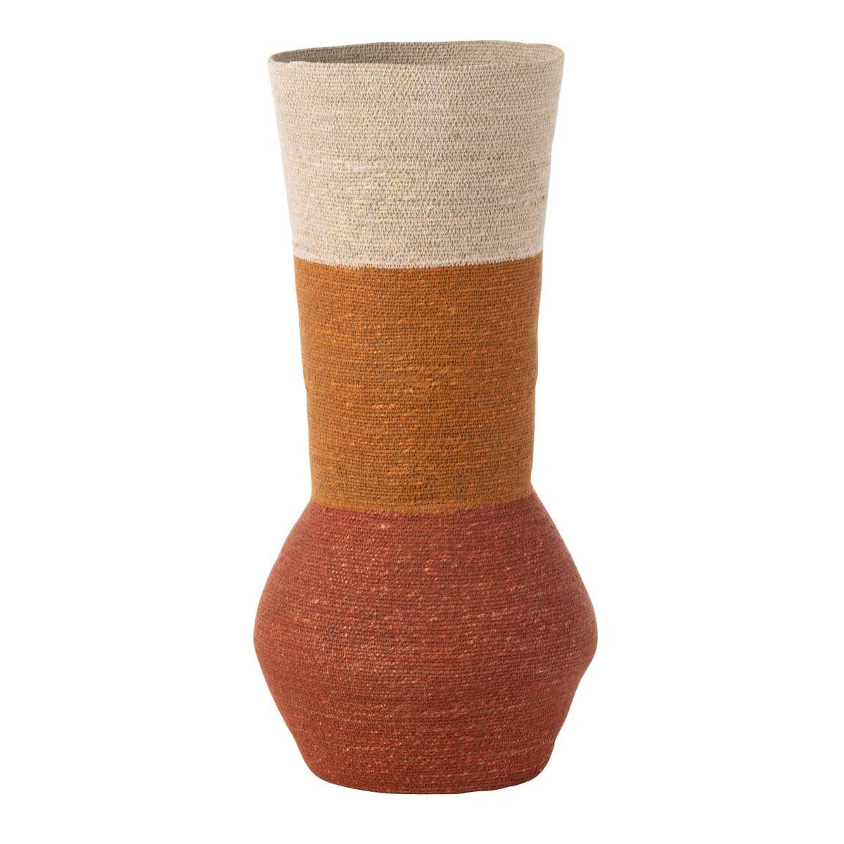 Vase Déco en Jonc "Rayures" 68cm Multicolore - Image 1