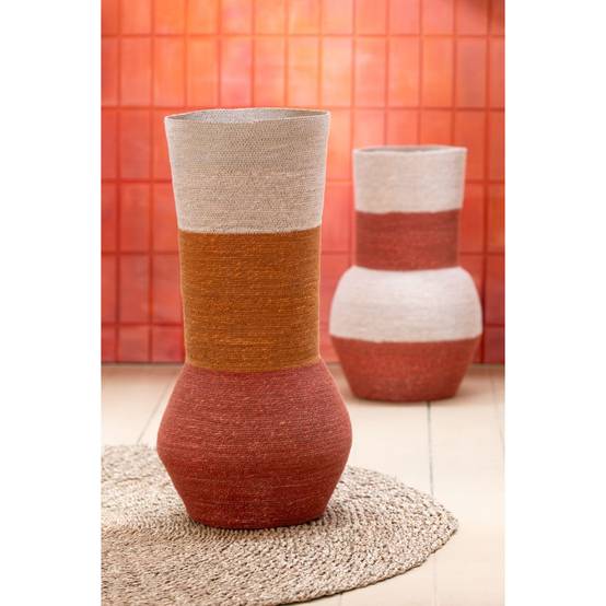 Vase Déco en Jonc "Rayures" 68cm Multicolore - Image 3
