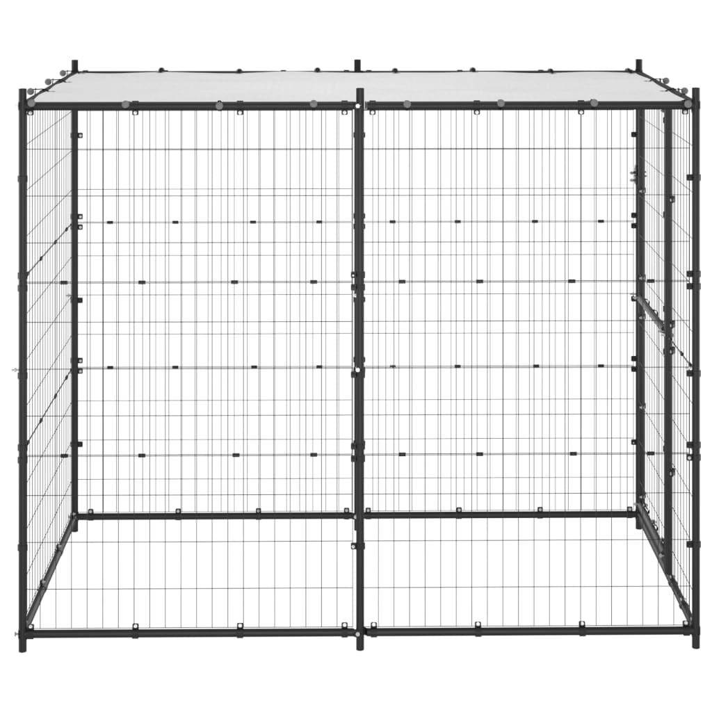 Helloshop26 - Chenil extérieur cage enclos parc animaux chien d'extérieur pour chiens acier avec toit 110 x 220 x 180 cm - Imagen 4