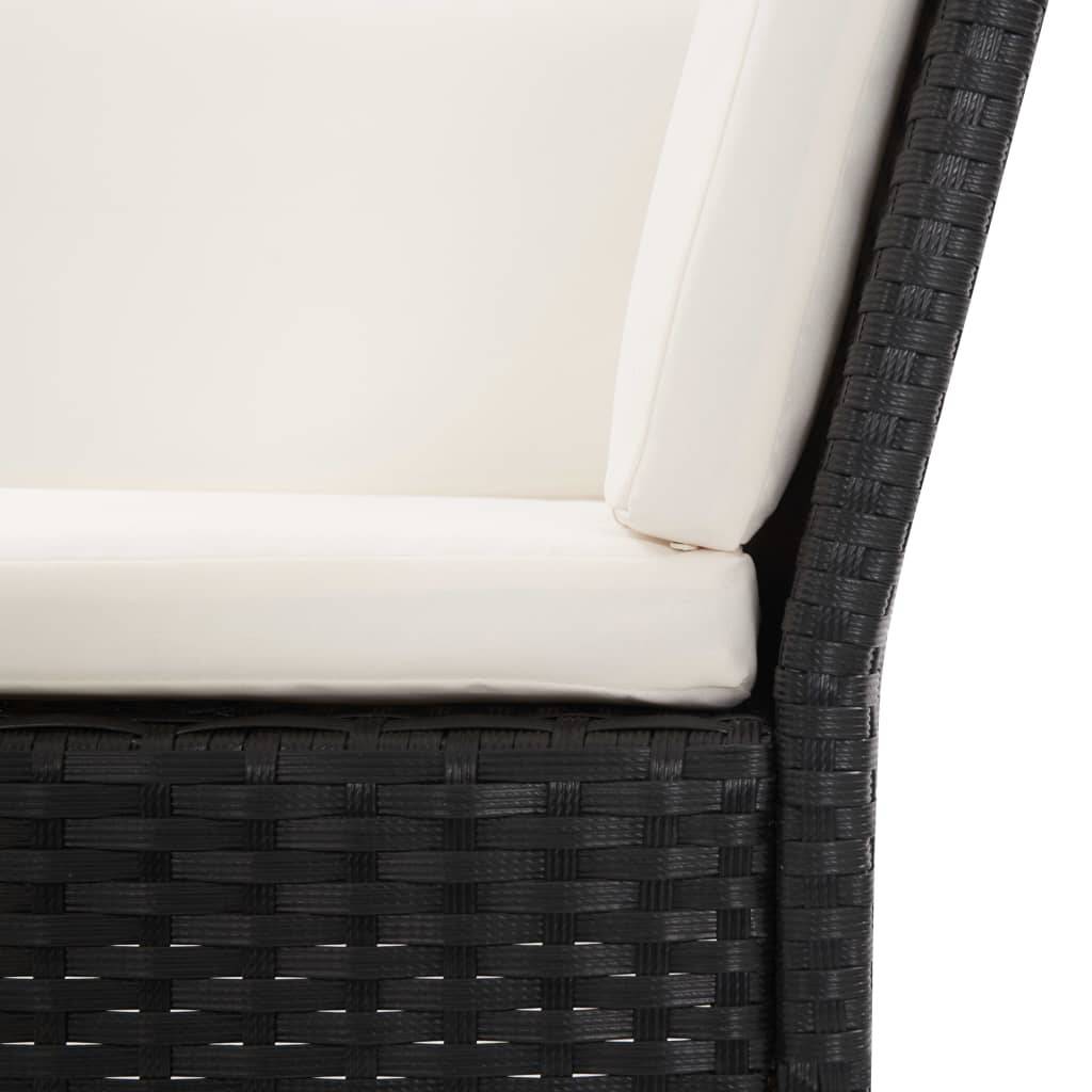Vidaxl - Salon de jardin 6 pcs avec coussins Résine tressée Noir vidaXL 48936 - Imagen 6