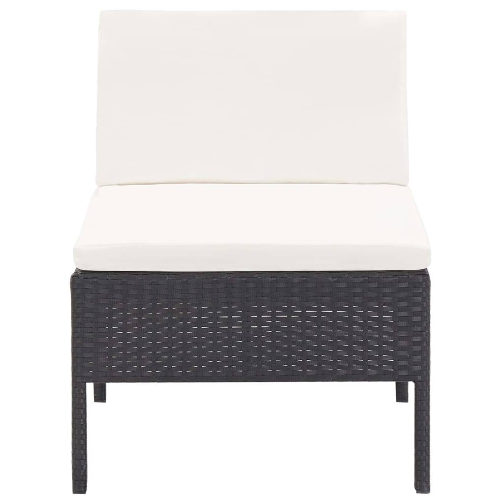 Vidaxl - Salon de jardin 6 pcs avec coussins Résine tressée Noir vidaXL 48936 - Imagen 8