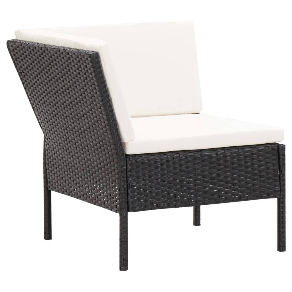 Vidaxl - Salon de jardin 6 pcs avec coussins Résine tressée Noir vidaXL 48936 - Imagen 9