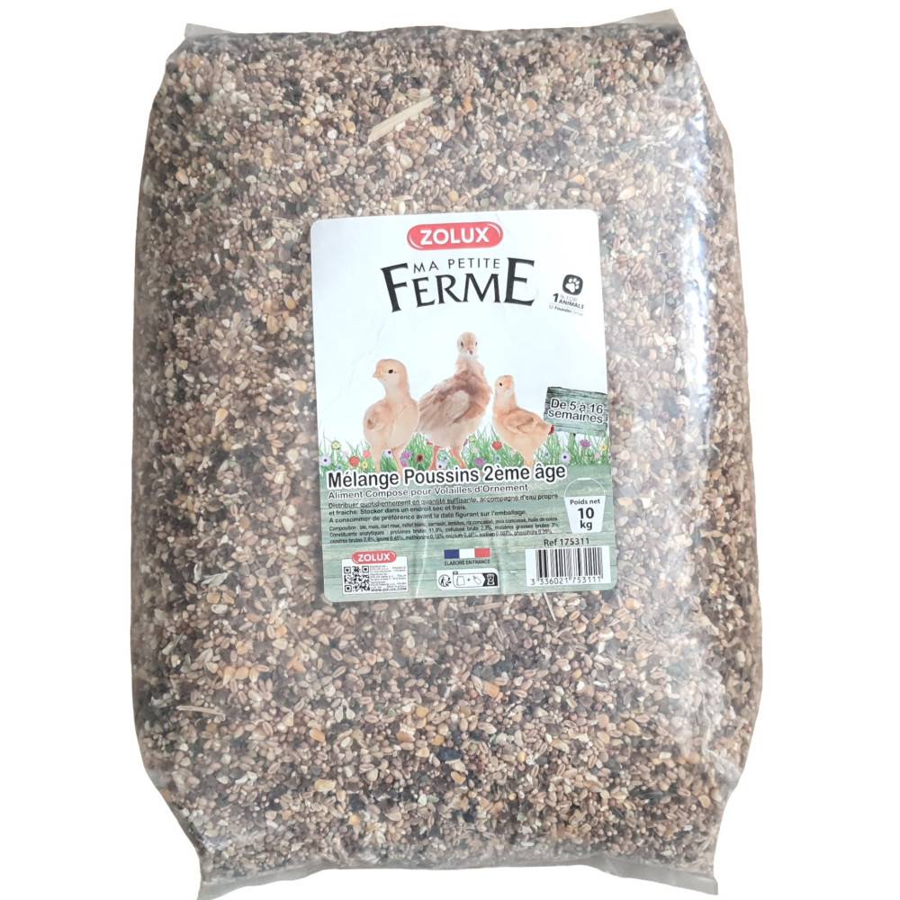 Zolux - Aliments composé, mélange poussin 2eme âge 10kg basse cour - Imagen 1