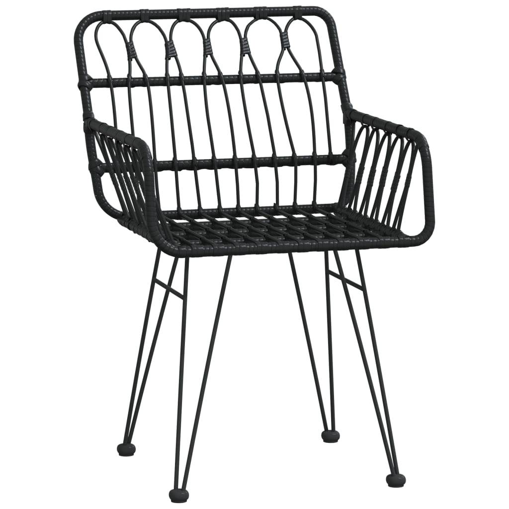 Salon de Jardin Repas 4 Personnes Chaise Confortables Résine Tressée Noire – ComfortXL Outdoor Living - Image 5