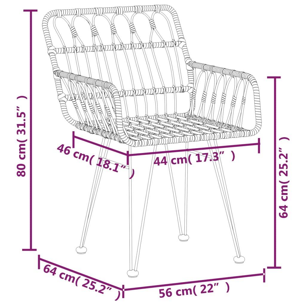 Salon de Jardin Repas 4 Personnes Chaise Confortables Résine Tressée Noire – ComfortXL Outdoor Living - Image 10