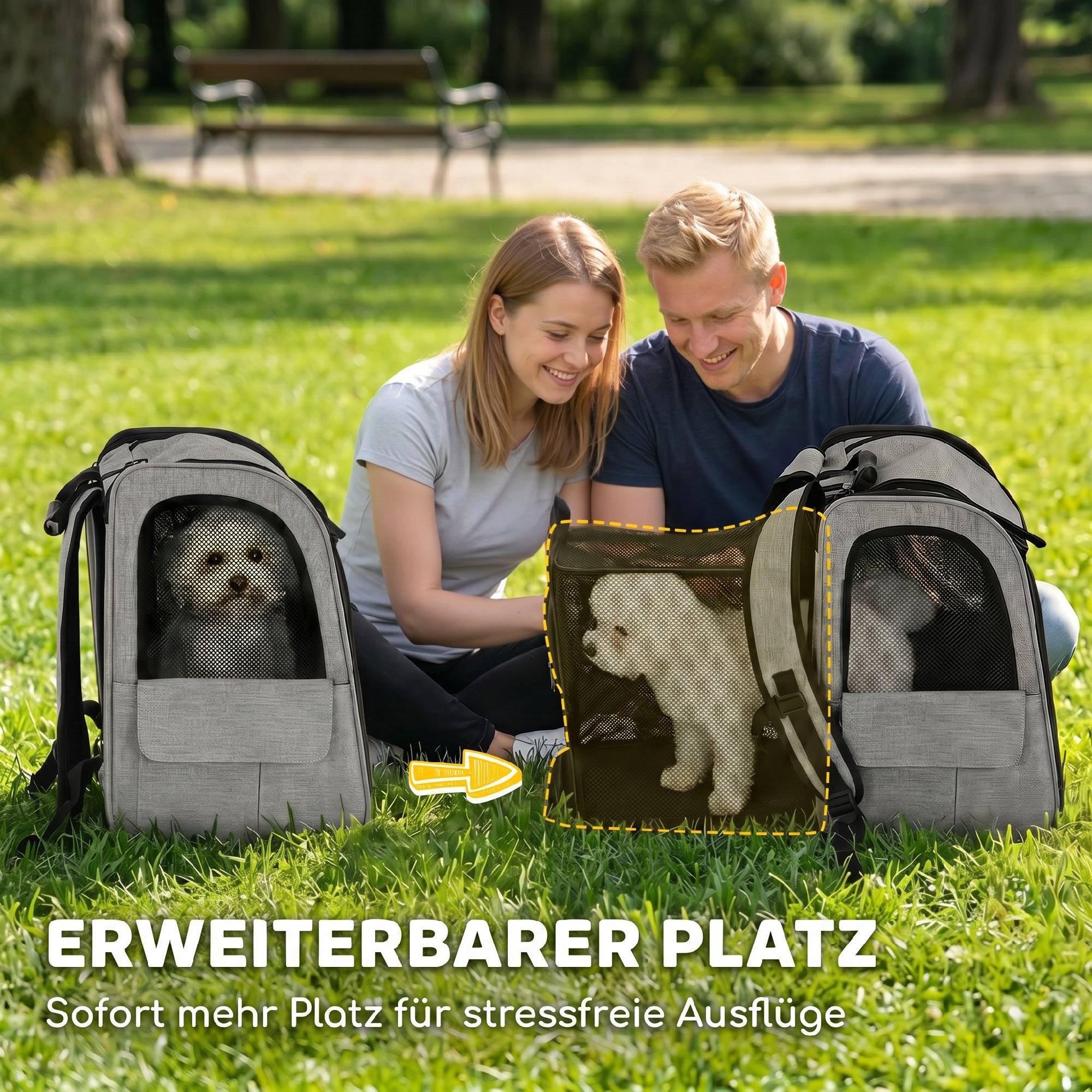 Sac de transport extensible pour chien et chat polyester poches multiples gris clair - ComfortXL Outdoor Living - Image 6