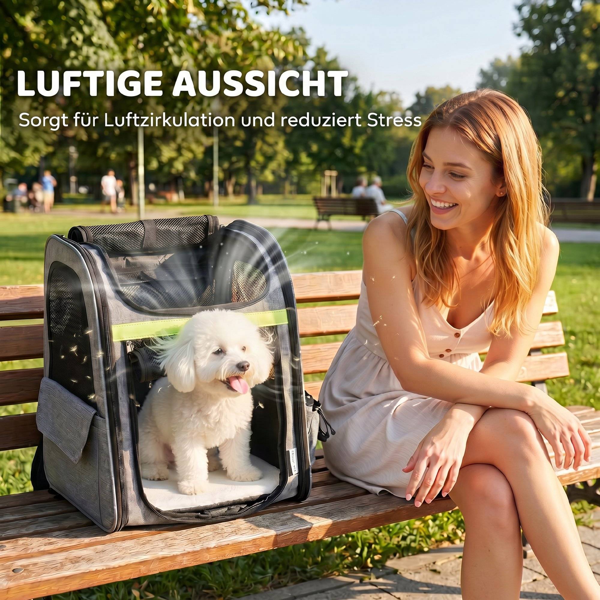 Sac de transport extensible pour chien et chat polyester poches multiples gris clair - ComfortXL Outdoor Living - Image 7