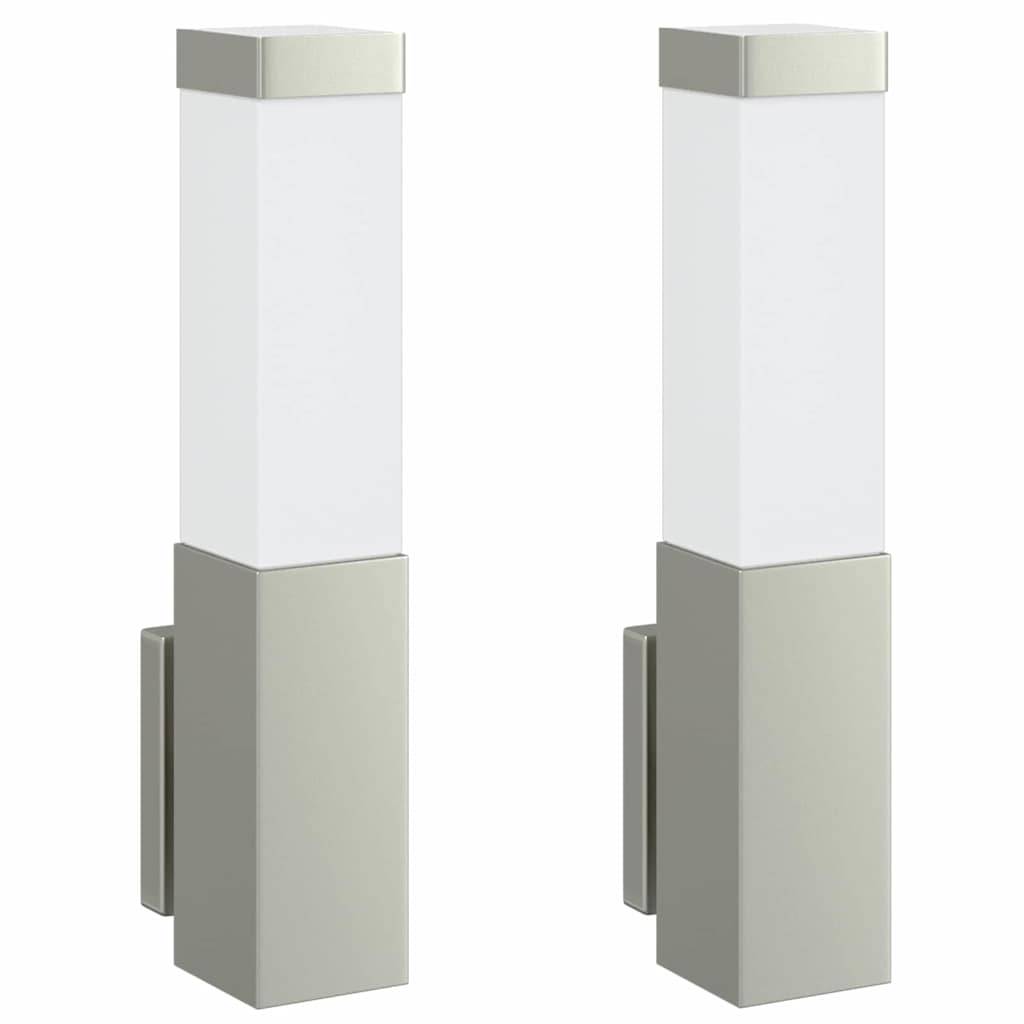2pcs Appliques murales extérieures - Lampes murales extérieures Argent 10,5 x 6 x 35 cm g6 - Image 1