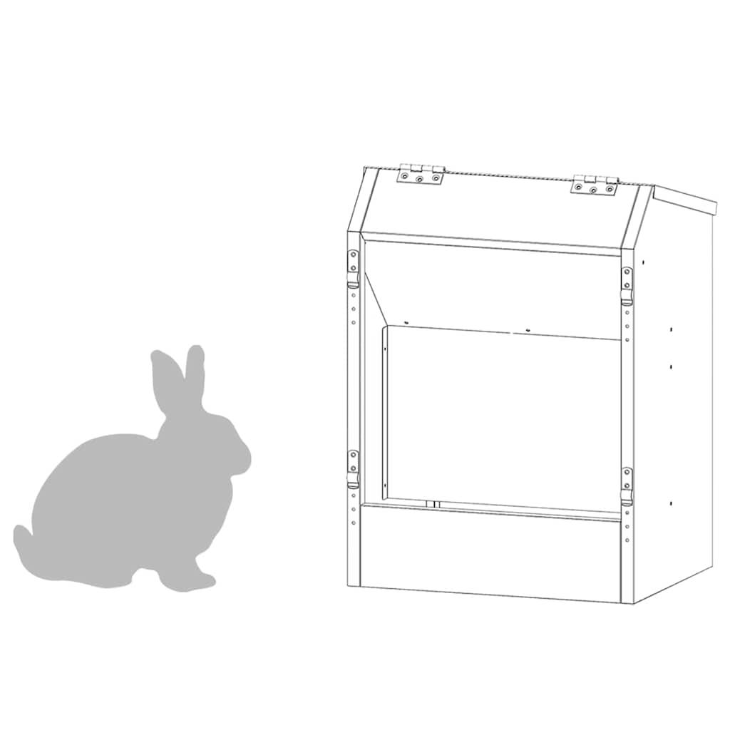 Nourrisseur Lapin Galvanisé 3kg Usage Extérieur Durable Argent - ComfortXL Outdoor Living - Image 5