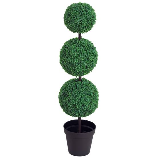 Buis Artificiel topiaire Artificielle en Forme de Boules dim. Ø 30 x 112H cm - Image 1
